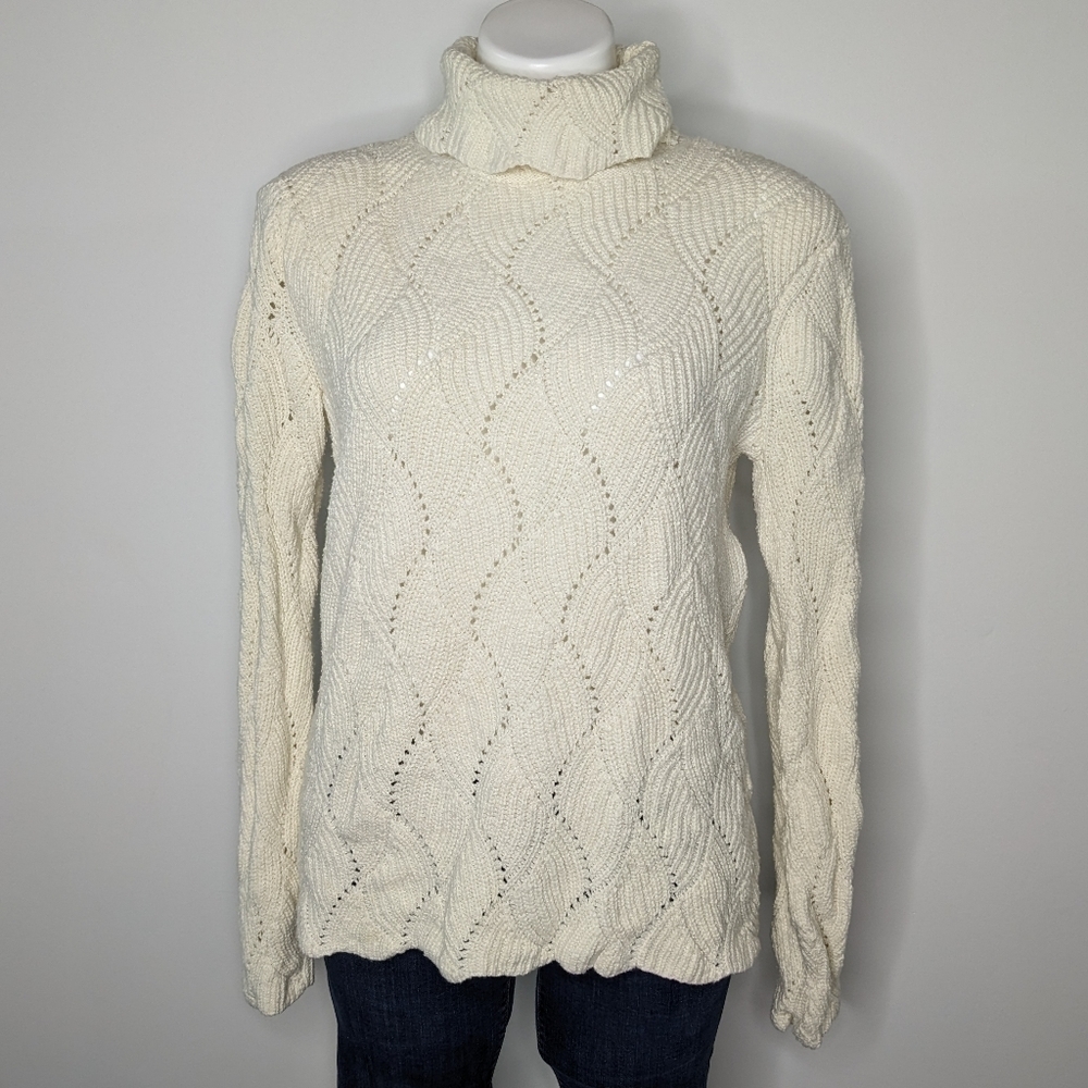 Sundance light cream turtleneck sweater LP